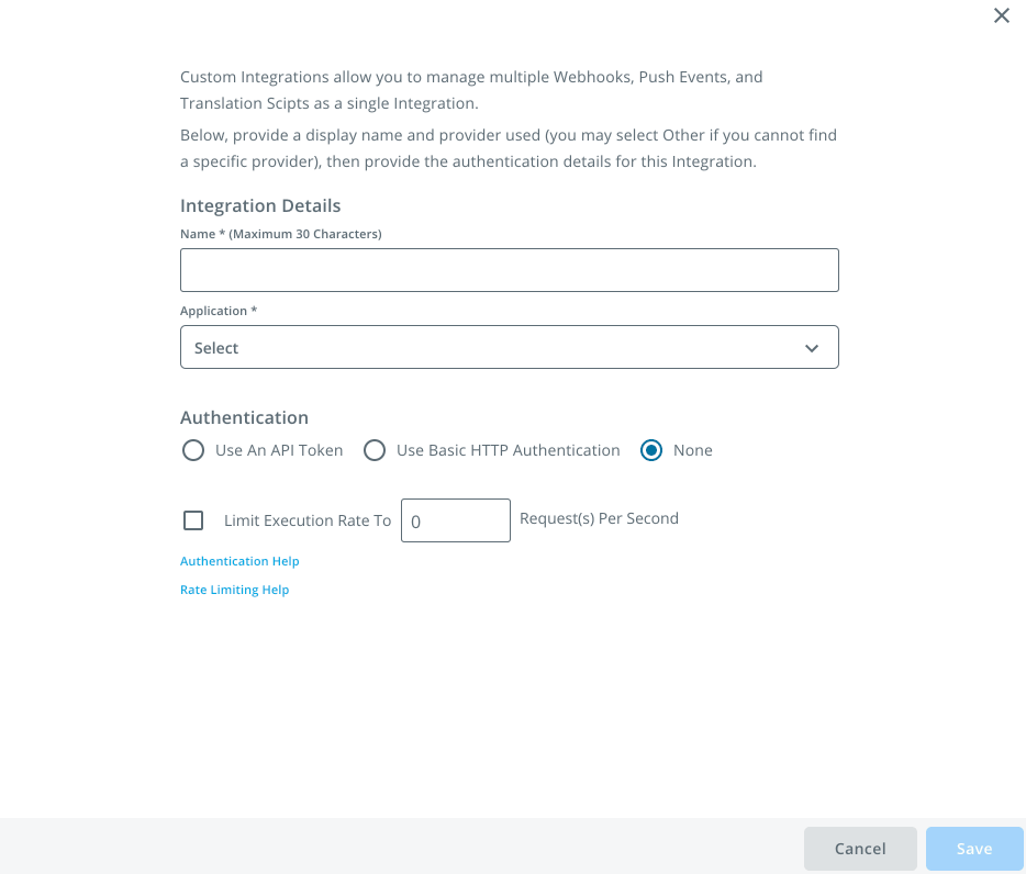 Adding an Extended Integration